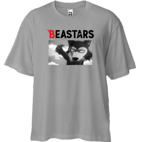 Футболка двонитка Oversize, Сірий, BEASTARS, Legosi