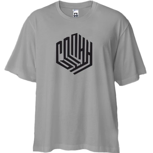 Футболка двонитка Oversize, Сірий, Сплін (3д)