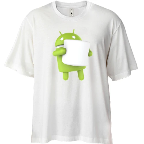 Футболка двонитка Oversize, Білий, Android 6 Marshmallow