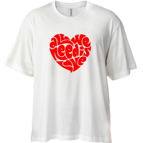 Футболка двонитка Oversize all we need is love (2)