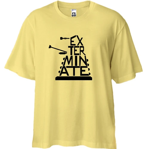 Футболка двунитка Oversize с Далеком из слова «Exterminate»