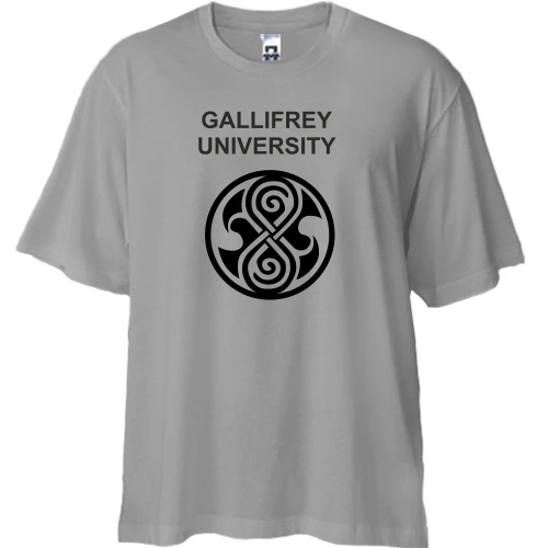 Футболка двунитка Oversize, Серый, Доктор Кто (Gallifrey University)