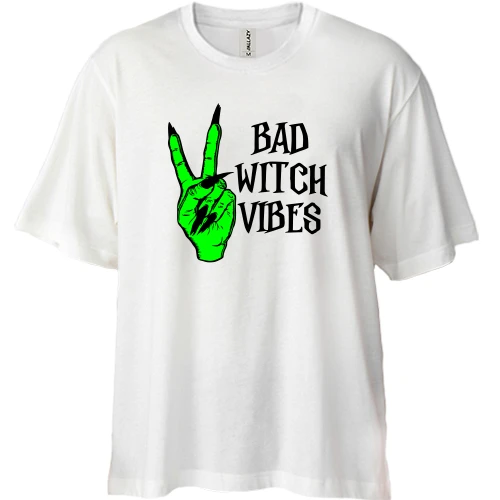 Футболка двунитка Oversize Bad witch vibes