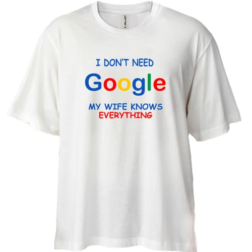 Футболка двонитка Oversize I dont need Google