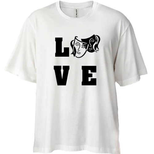 Футболка двонитка Oversize для актора з масками "LOVE"