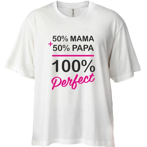 Футболка двунитка Oversize, Белый, 50% мама + 50% папа
