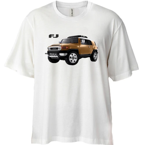 Футболка двунитка Oversize, Белый, Toyota FJ