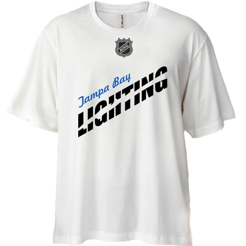 Футболка двунитка Oversize, Белый, Tampa Bay Lightning 2
