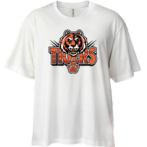 Футболка двунитка Oversize, Белый, Tigers