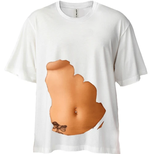Футболка двунитка Oversize, Белый, Perfect body с тату (2)
