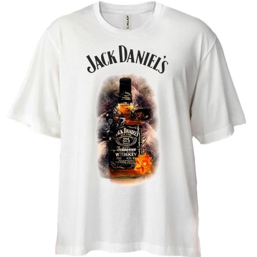 Футболка двонитка Oversize, Білий, Jack Daniels (2)