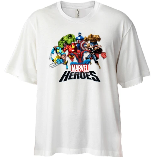 Футболка двунитка Oversize Marvel Heroes (2)