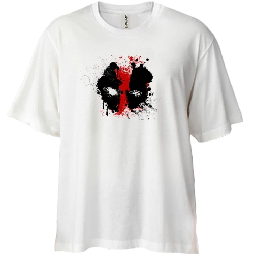 Футболка двунитка Oversize, Белый, Deadpool (art logo)
