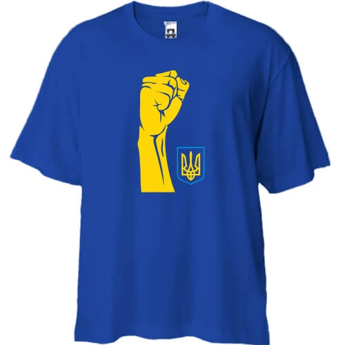 Футболка двонитка Oversize, Синій, Українська сила
