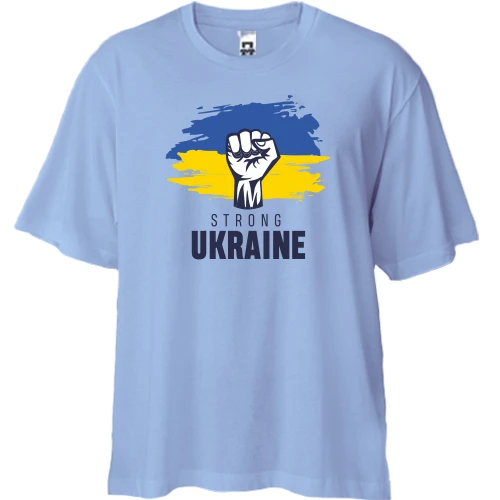 Футболка двунитка Oversize, Синий, Strong Ukraine