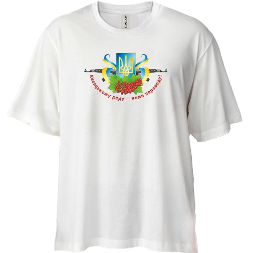 Футболка двонитка Oversize, Синій, Козацькому роду нема переводу (АРТ)