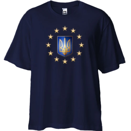 Футболка двунитка Oversize, Синий, Украина это Европа