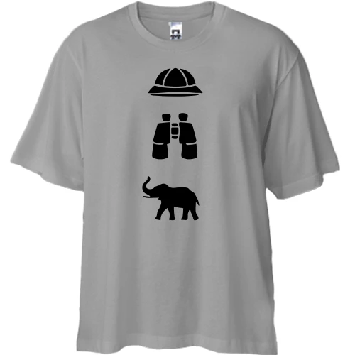 Футболка двунитка Oversize, Синий, ICONSPEAK the safari story