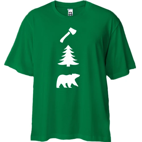 Футболка двунитка Oversize, Черный, ICONSPEAK the lumberjack story