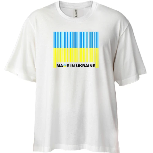 Футболка двунитка Oversize, Белый, Made in Ukraine (штрих-код)