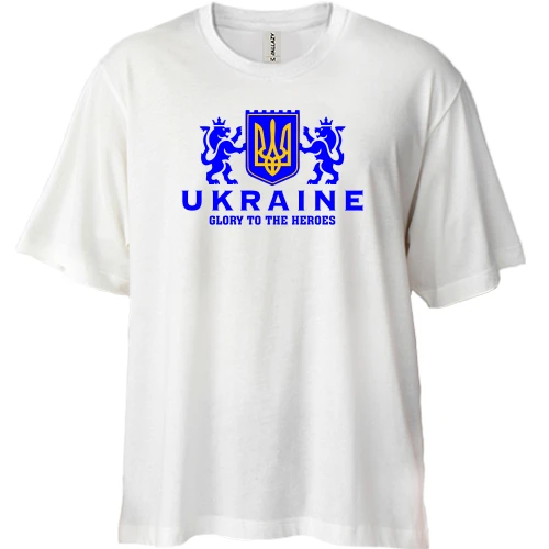 Футболка двонитка Oversize Ukraine - Glory to Heroes