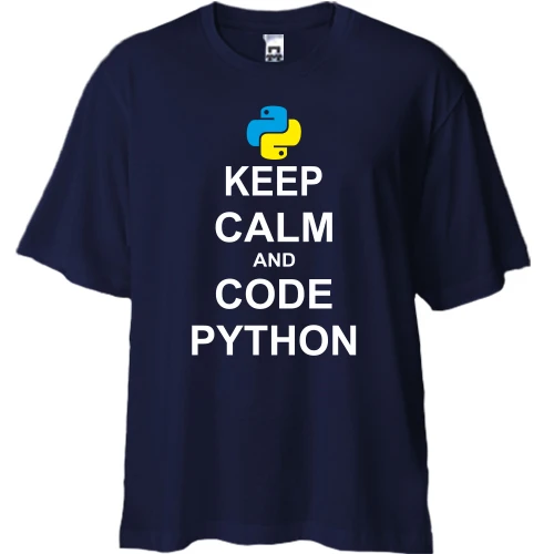 Футболка двонитка Oversize Keep calm and code python
