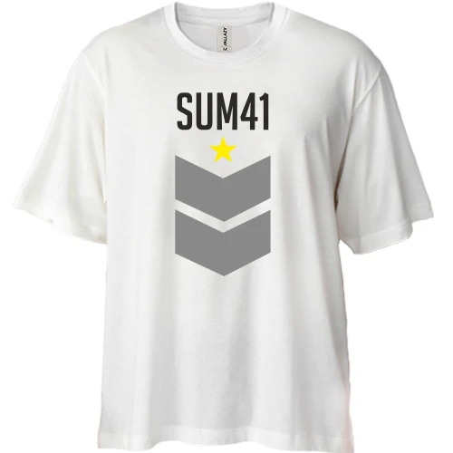 Футболка двунитка Oversize, Белый, Sum41