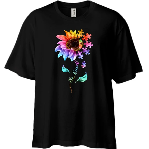 Футболка двунитка Oversize, Черный, Be Kind