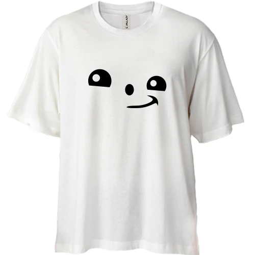 Футболка двунитка Oversize, Белый, Няшка