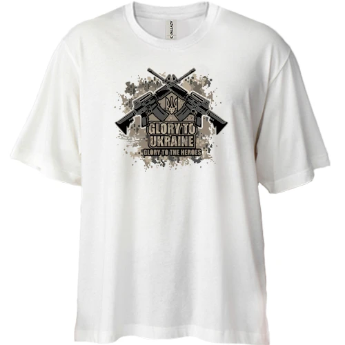 Футболка двунитка Oversize Glory to Ukraine (пиксель арт)