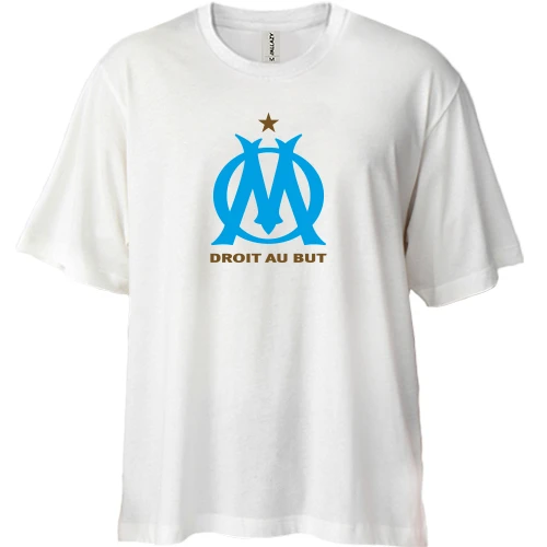 Футболка двонитка Oversize, Білий, Olympique de Marseille