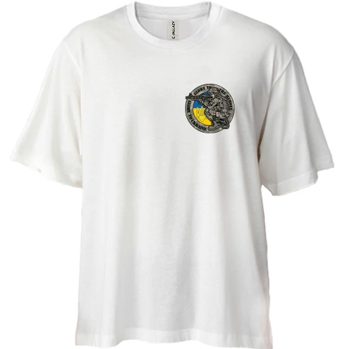 Футболка двонитка Oversize, Білий, Glory to Ukraine (mini)