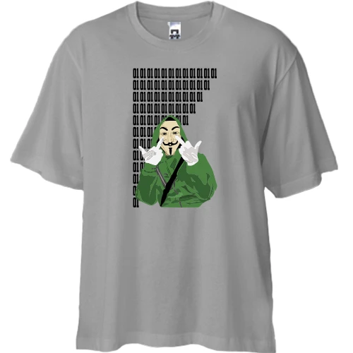 Футболка двунитка Oversize, Серый, Anonymous Digital