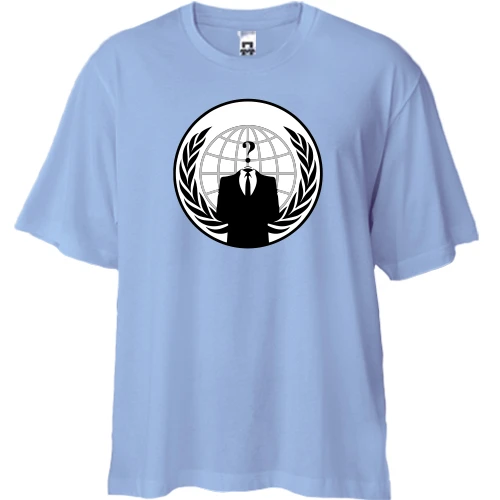 Футболка двунитка Oversize, Синий, Anonymous World