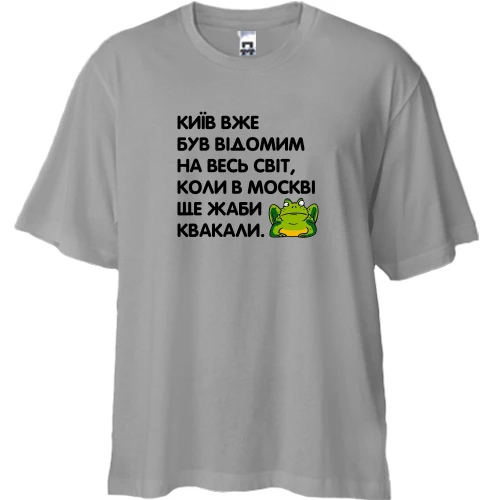 Футболка двунитка Oversize, Серый, Киев уже был известный, когда в Москве еще жабы квакали