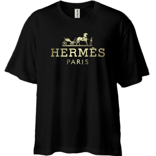Футболка двунитка Oversize, Черный, Hermès