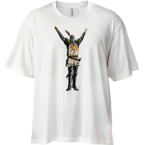 Футболка двунитка Oversize, Белый, Dark Souls (2)