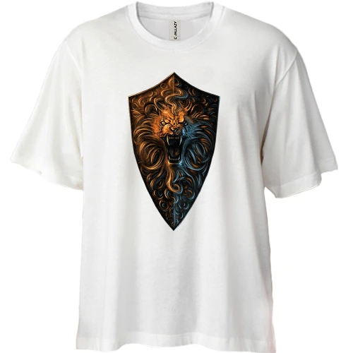 Футболка двунитка Oversize, Синий, Dark Souls (щит)