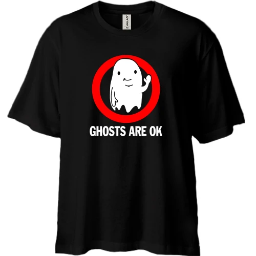 Футболка двонитка Oversize, Чорний, ghosts are ok