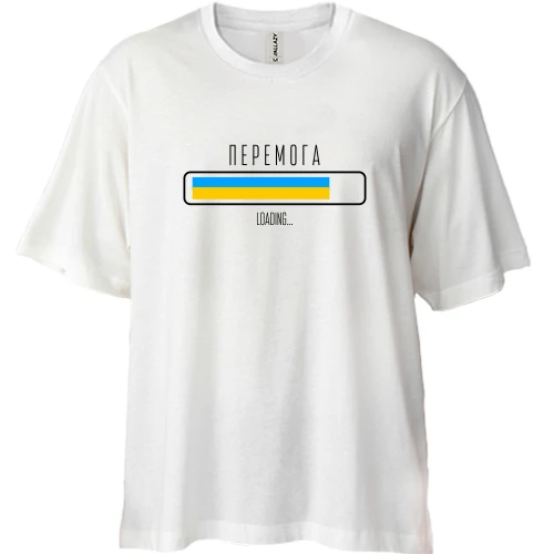 Футболка двунитка Oversize, Белый, Перемога Loading
