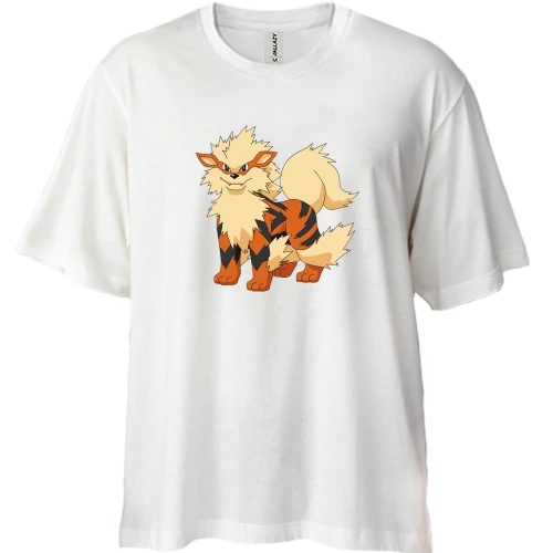 Футболка двунитка Oversize с покемоном Арканайн (Arcanine)