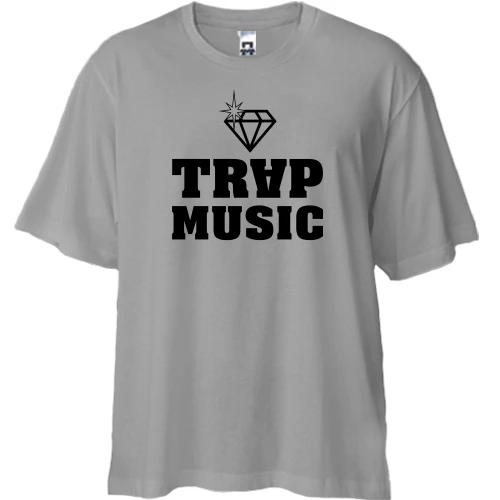 Футболка двунитка Oversize, Синий, TRAP MUSIK