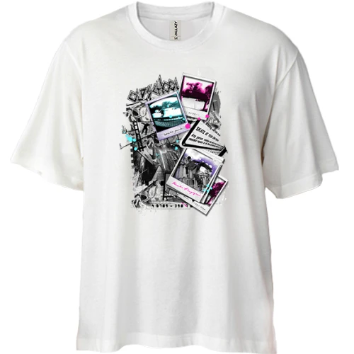 Футболка двунитка Oversize с абстракцией "Old School"