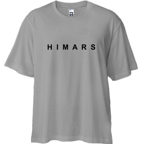 Футболка двунитка Oversize, Серый, HIMARS (надпись)