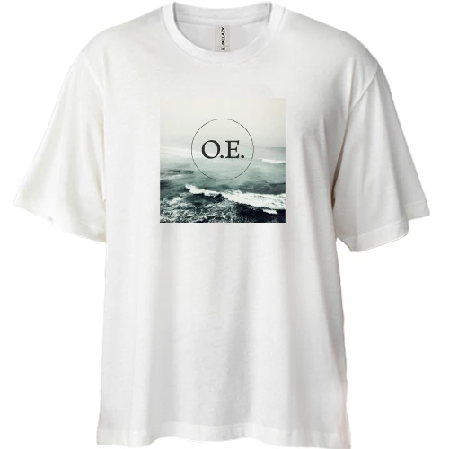 Футболка двунитка Oversize, Белый, Океан Эльзы (шторм)