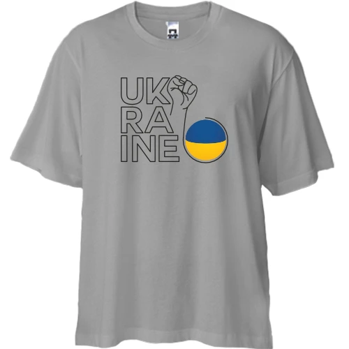 Футболка двунитка Oversize, Серый, Ukraine Power