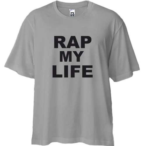 Футболка двунитка Oversize, Синий, Rap my life