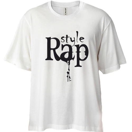 Футболка двонитка Oversize, Білий, Rap style