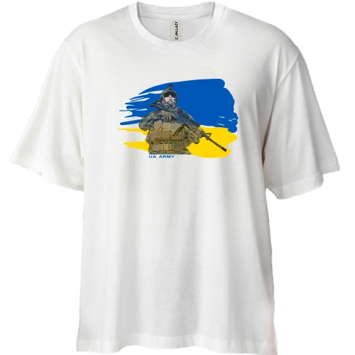 Футболка двунитка Oversize, Белый, UA Army (2)