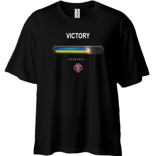 Футболка двунитка Oversize, Черный, Victory Loading